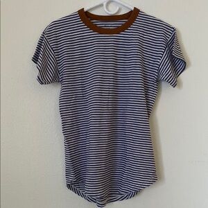 NWT Madewell Whisper Cotton Rib-Crewneck Ringer Tee in Birtie Stripe XS